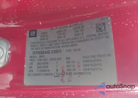 2016 GMC Canyon from USA, damaged, VIN 1GTH5BEA4G1230873